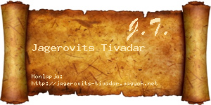 Jagerovits Tivadar névjegykártya